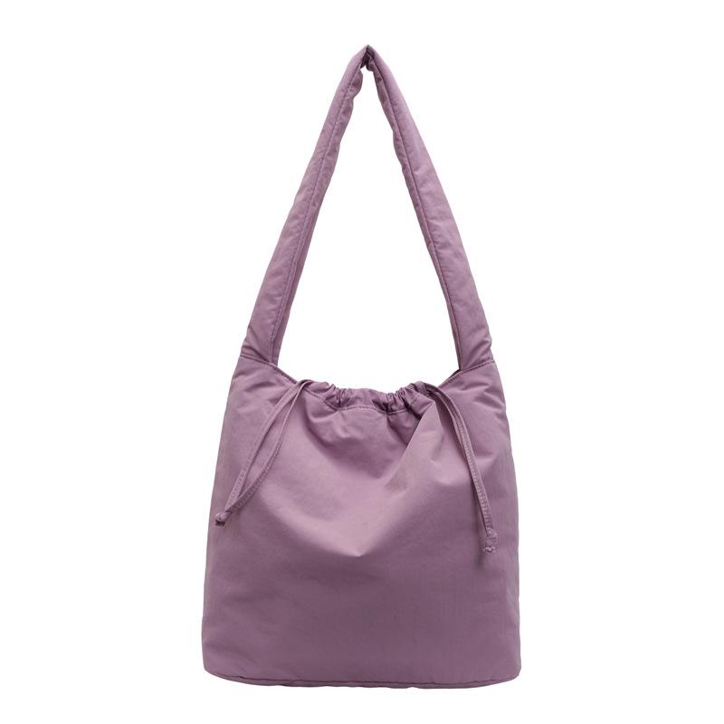 Large Capacity Tote Bag Women's Waterproof Nylon Bag Plus Cotton Soft Waxy Single Shoulder Bag Commuter Student Crossbody Bag