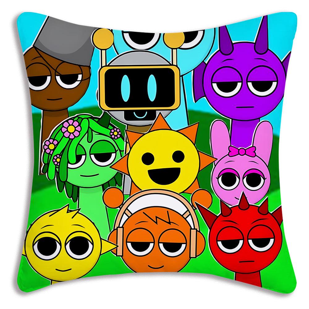 Игровой смешной Для S-SprunkiS Наволочки Мультяшный Диван Декоративный Дом Двусторонняя Печать Короткий Плюш Милый Чехол для Подушки