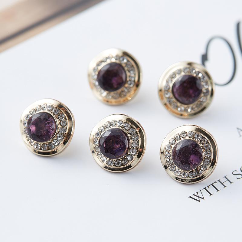 5 шт. модные пуговицы с драгоценными камнями, маленькие роскошные металлические пуговицы на ножке, женские декоративные пуговицы для одежды