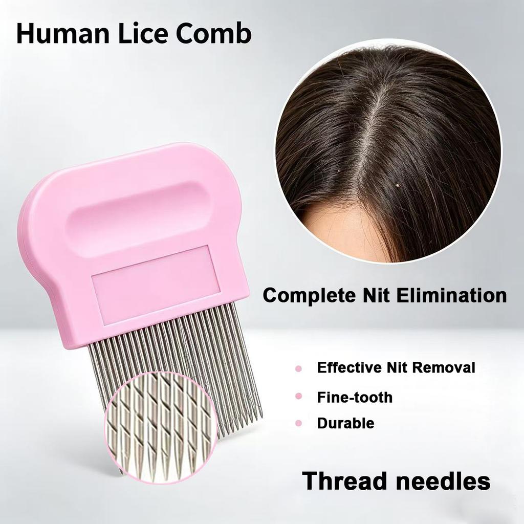 Terminator Lice Comb with Micro Grooved Spiral Teeth Durable Stainless Steel Hair Care Nit Remover Safe Fine Tooth Comb