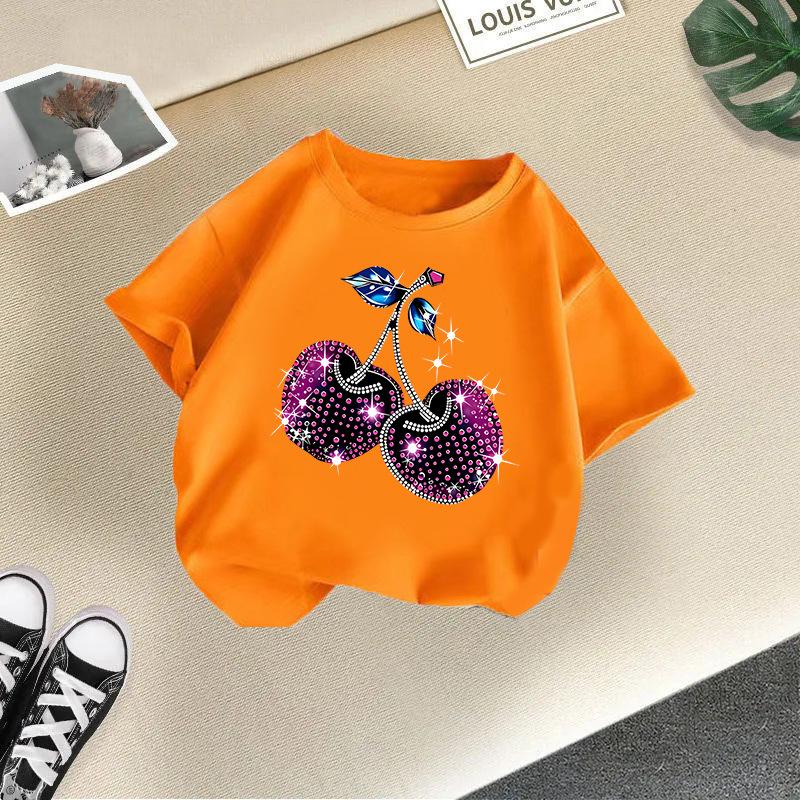 Children's Casual Short-sleeved T-shirt - Summer Girl's Cute Cherry T-shirt