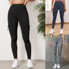 Rose Beauty A Solid Wide Belt Running Yoga Stretch Multi Pocket Patched Cargo Leggings Брюки Фитнес Йога Штаны Для Женщин