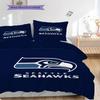 Постельное белье с узором Seattle Seahawks Комплект одеял Покрывало Наволочка Домашний Декор Подарок на День Рождения (1 пододеяльник + 2 наволочки, без наполнителя)
