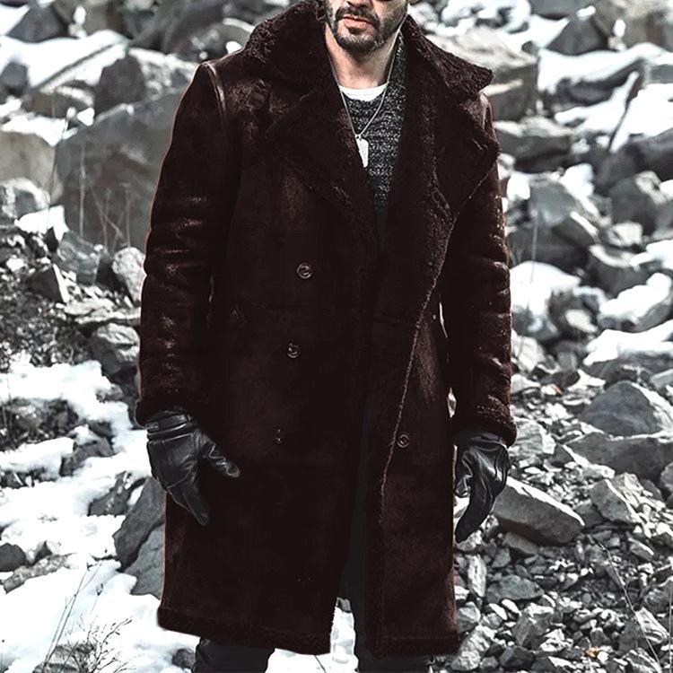 Мужская термокуртка из овечьей шерсти с искусственным мехом