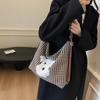 Large-capacity Commuter Bag Women's 2025 New Cute Cartoon Multi-functional Backpack Plaid Shoulder Tote Women's Bag