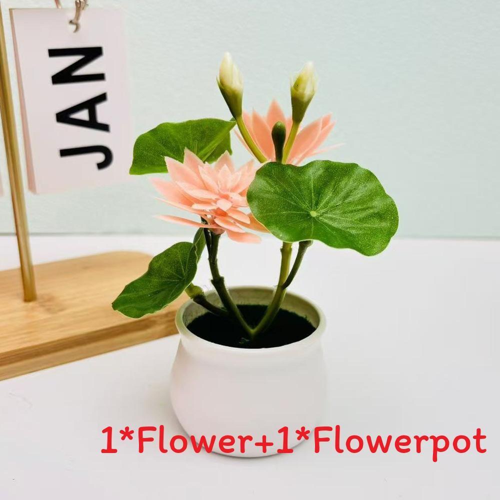 Реалистичное искусственное растение лотос из шелка и пластика для офиса и жилого пространства