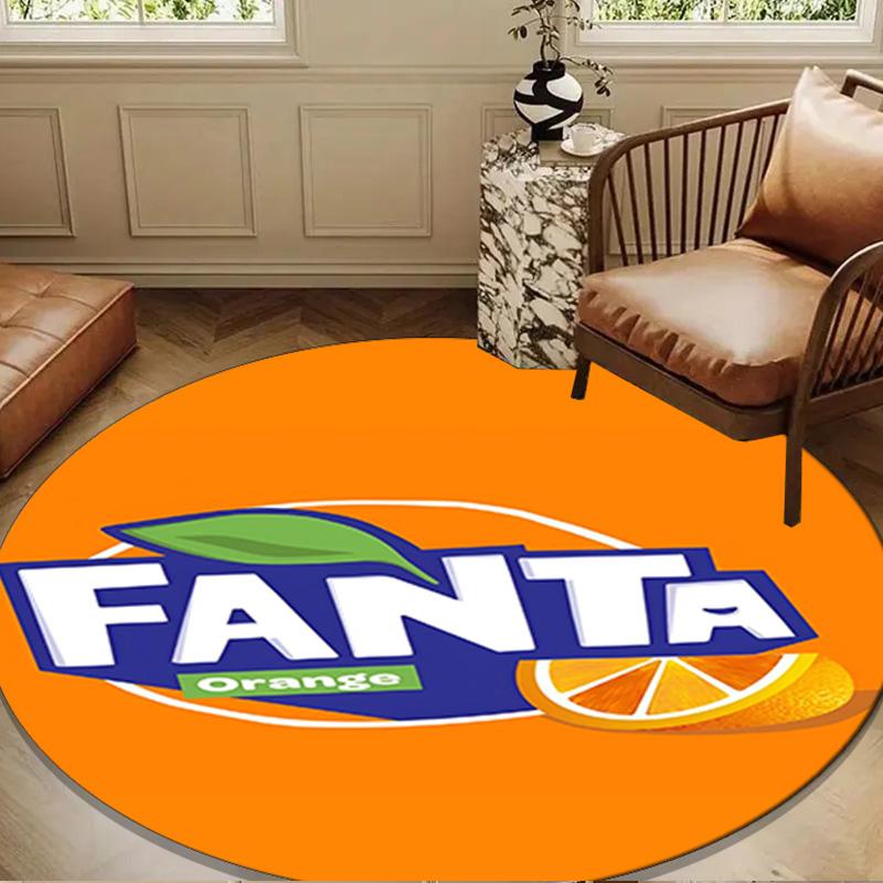 Fanta Orange Refreshment Round mat Home Decor, Chair rug For livingroom,Bedroom, doormat home decor Birthday Gift Christmas Gifts
