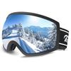 Geekin New Ski and Snowboard Glasses and UV400 OTG UV Wide Field of Helmet Frame with Silver Goggles, Compatible, Men's Women's, Protection,