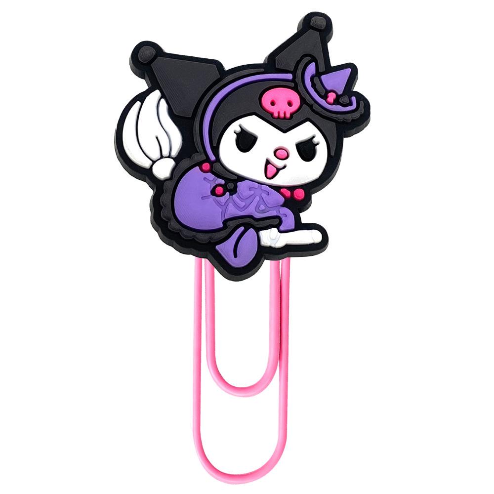 Креативная закладка с мультяшными персонажами Sanrio: Разноцветные большие скрепки для бумаги для офиса