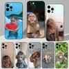 Милый Забавный Чехол-Обезьянка для iPhone 16,15,14,13,12,11 Plus,Pro Max,XS,X,XR,SE,Mini,8,7 Мягкий Силиконовый Черный Чехол