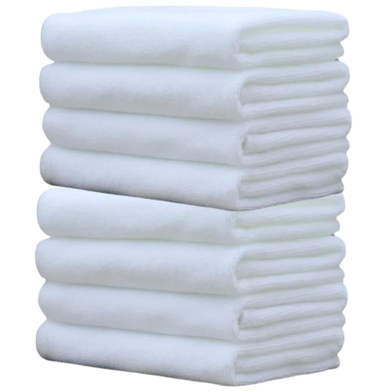 Белое Мягкое Микрофибровое Тканевое Полотенце для Лица Гостиничное Банное Полотенце Мочалки Ручные Полотенца Портативное Многофункциональное Чистящее Полотенце