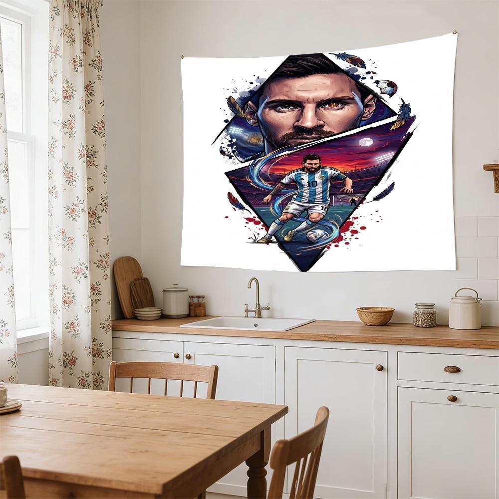 Messi Lionel Messi Soccer Celebration Polyester Wall Hanging Tapestry, Aesthetic Home Decor for Bedroom Dorm Photo Backdrop