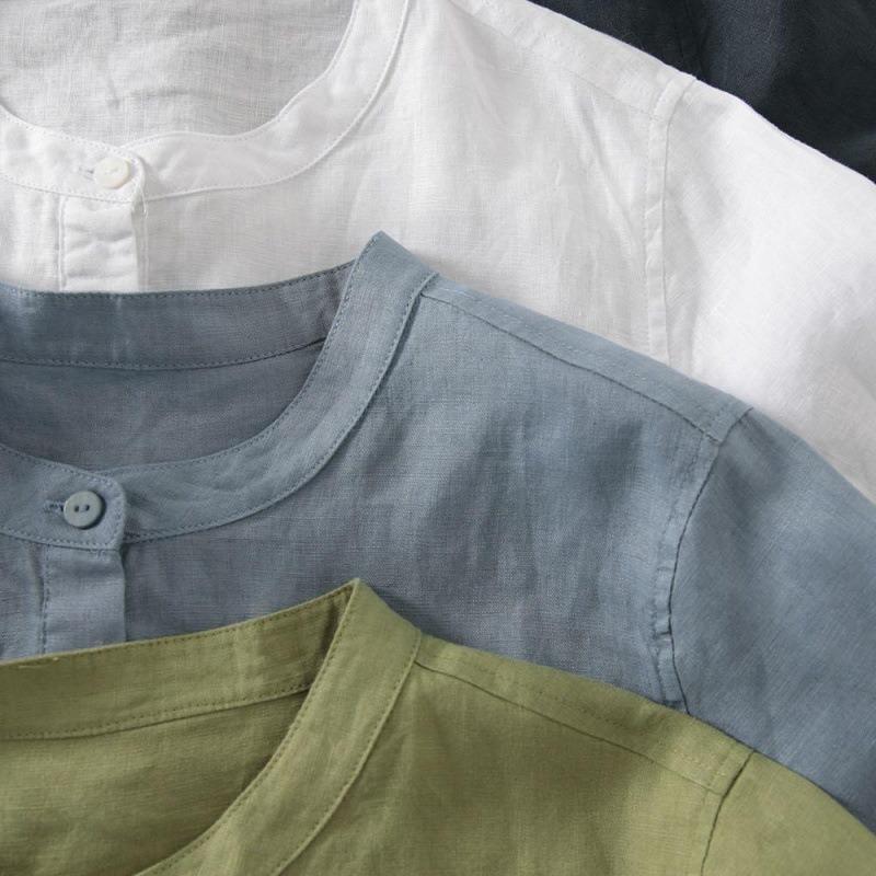 Платье женское однотонное повседневное платье-рубашка из конопли, свободное, утягивающее, большого размера, с рукавами, длинная юбка