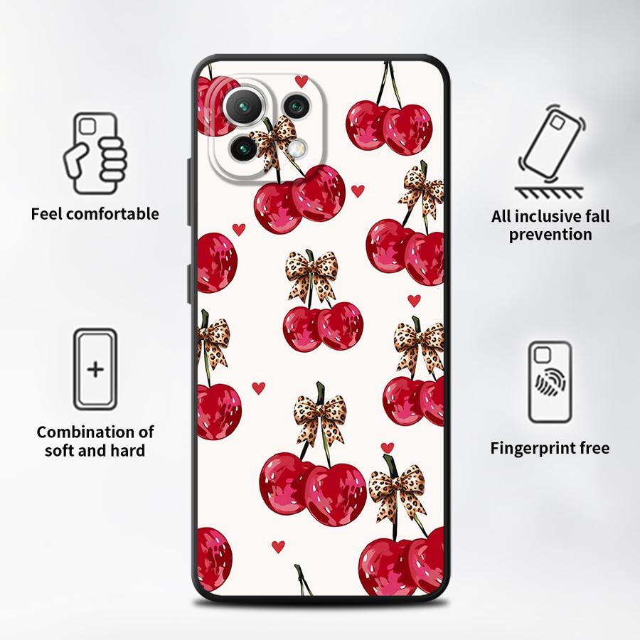 Мультяшная вишня Funda Чехол для телефона для Xiaomi Mi 12T Pro 12 14 13 Lite 12X 11 10T 11T 15 Pro
