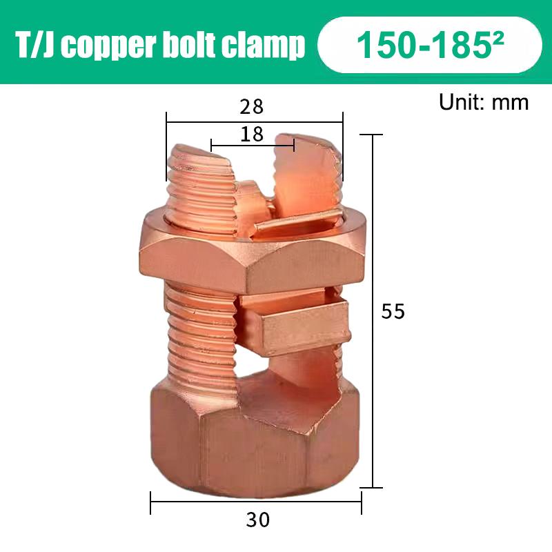 New Tj Series Split Bolt Connector Sturdy Durable Copper Bolt Clamp Copper Split Bolt