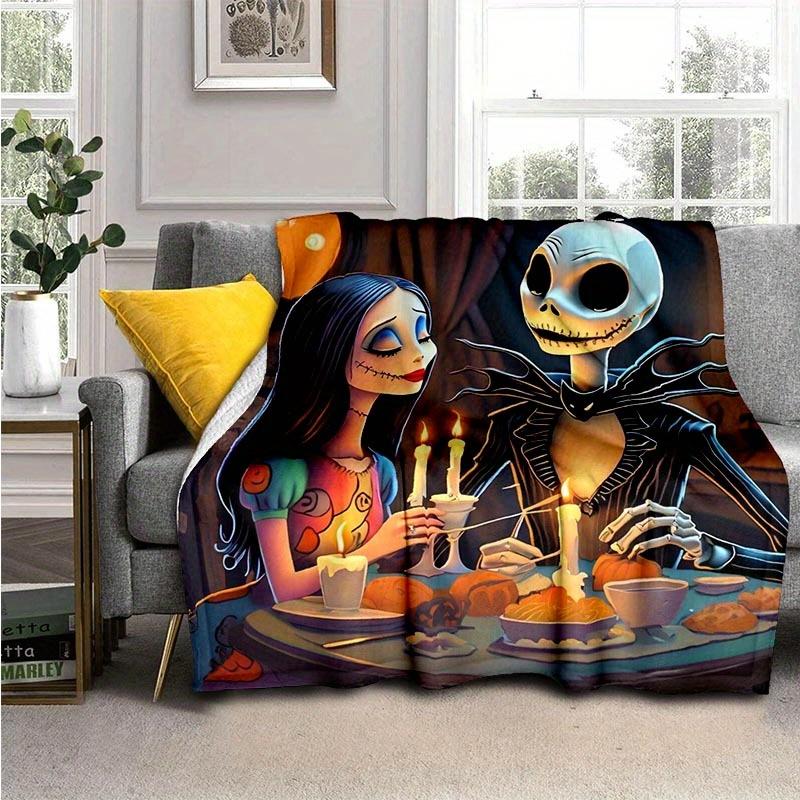 1pc The Nightmare Before Christmas Printing Blanket - Soft, All-Season Throw for Living Room, Bedroom, Personalized Gift with Adorable Cartoon Design