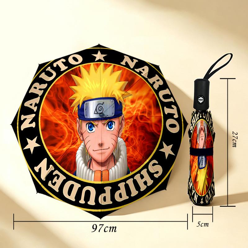 Naruto Fire 8 Ribs 3Fold Black Glue Uv Protection Umbrella Sun Protection Rainproof Compact Folding Umbrella For Travel Daily Use C923247