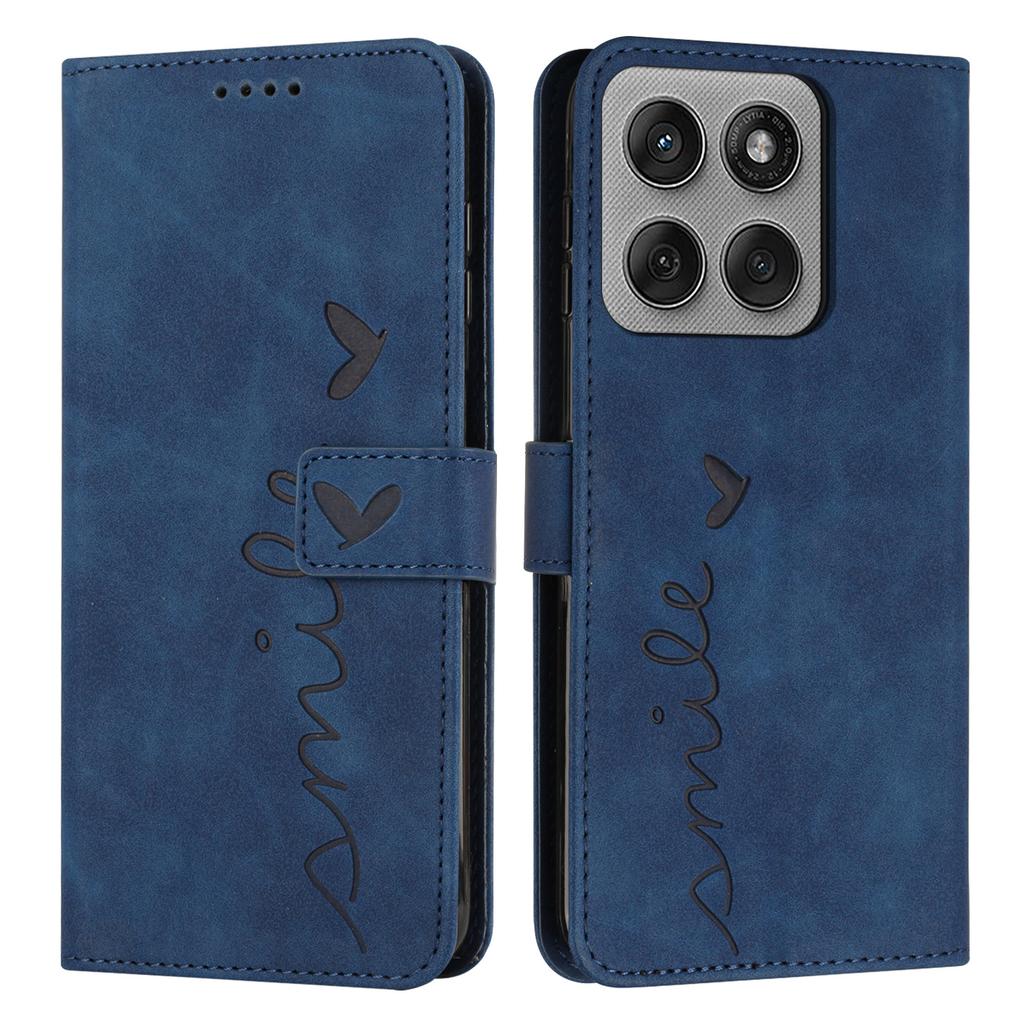 For Motorola Edge 60 Pro 5G Stand Case PU Leather Phone Cover Imprinted Heart Pattern