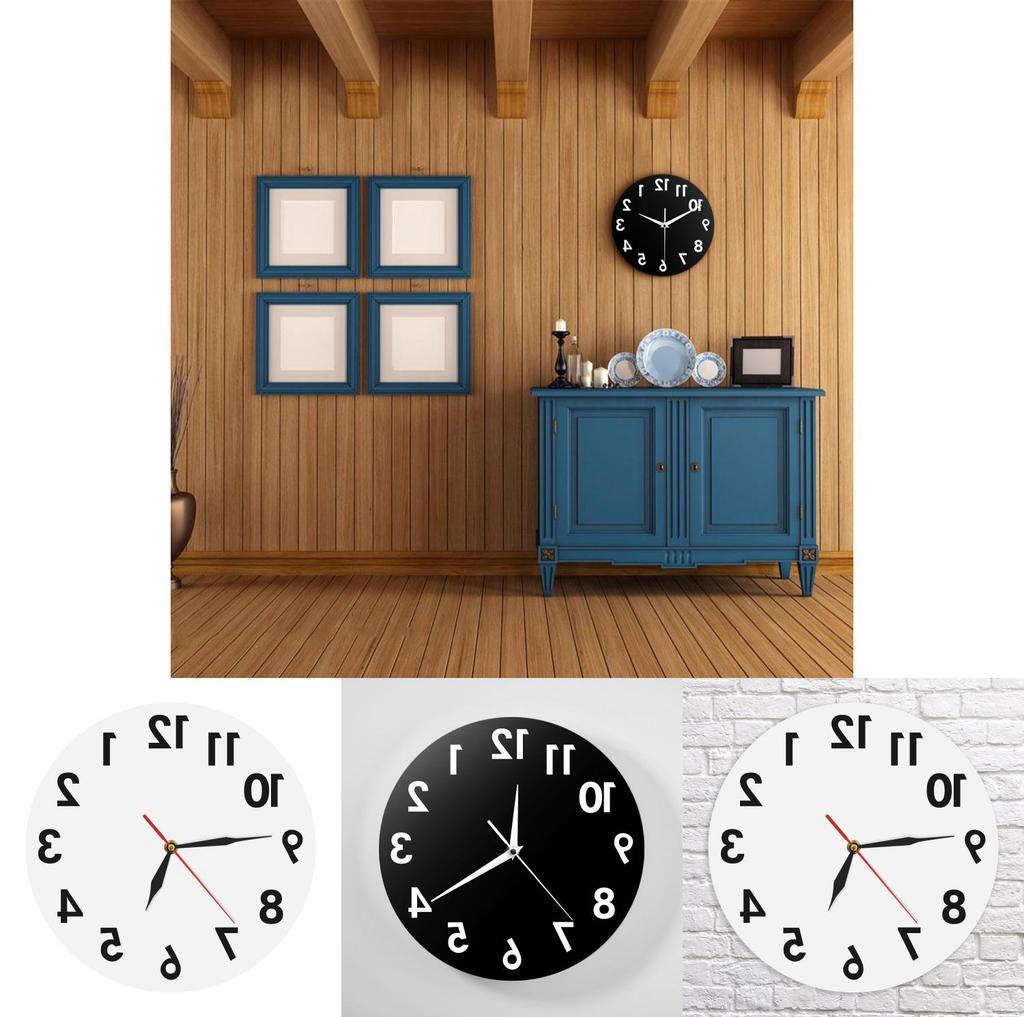 Обратный противоударный настенный акриловый clock со светодиодным дисплеем для декора гостиной