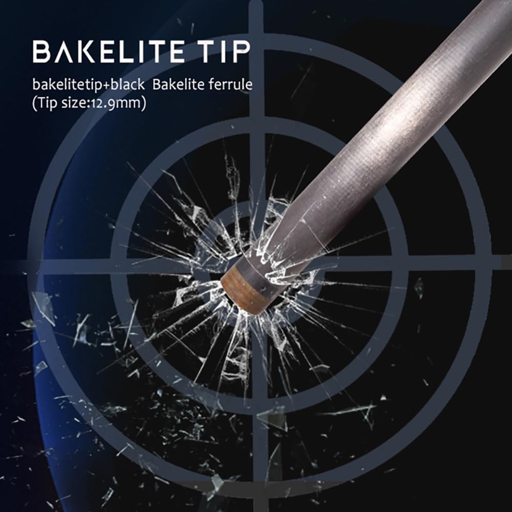 KHEALING Бильярдный кий Электрическое дерево Черное Электрическое дерево T 700 Карбон Длинный прыжок Подходит для Черной восьмерки и Девятки Чехол для хранения в комплекте Карбон, Наклейка,