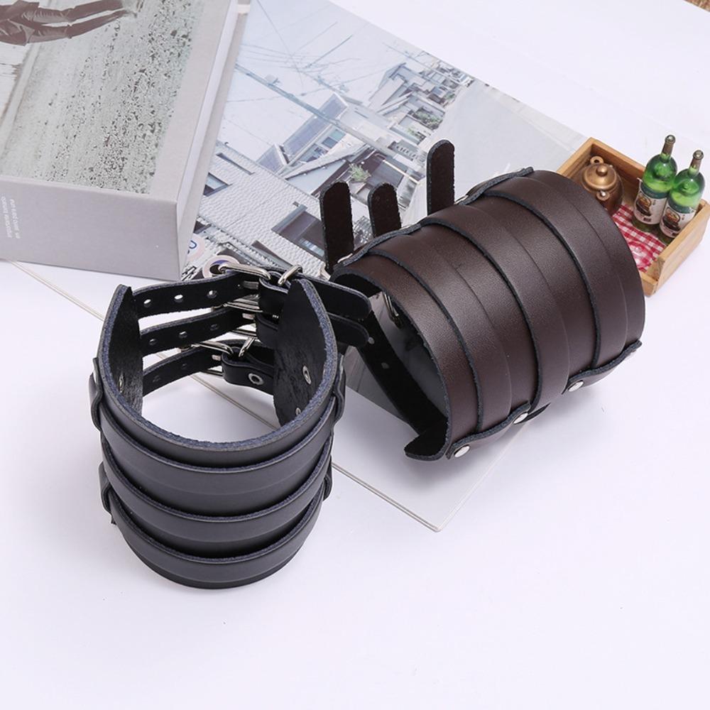 Мужской широкий кожаный браслет в стиле панк из коровьей кожи, модный мотоциклетный браслет