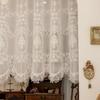 Вышитая кружевная короткая прозрачная штора с оборками, цветочная короткая тюлевая драпировка, кухня
