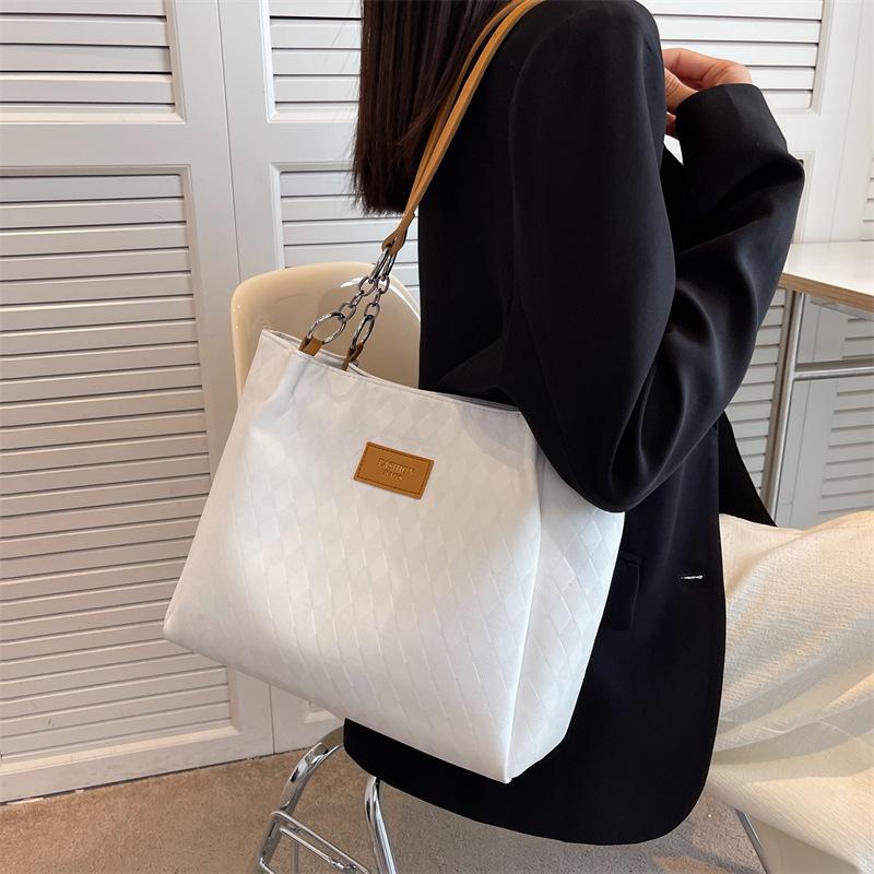 Women's Bag Large Capacity Commuter Tote Bag Soft Leather Fashion Shoulder Bag Textured Versatile Handbag