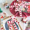 5 Yards/Roll Christmas Ribbon Wedding Headwear Materials Bouquets Embroidered Heart Ribbon Festive Decorations 16mm