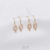 14K Gold-Filled Teardrop Zircon Oval Ear Hooks with Jump Rings for Handmade DIY Earrings