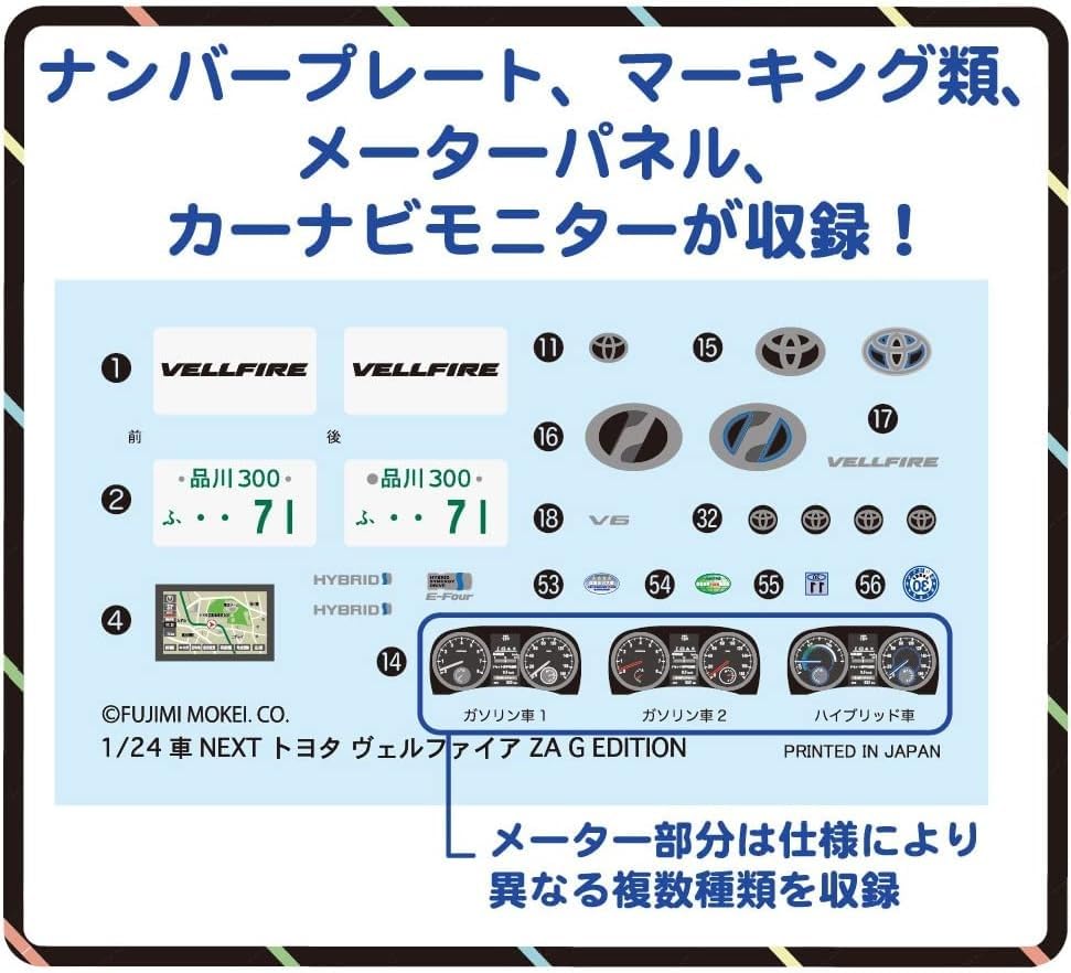 Автомобиль NEXT Series Vellfire ZA G EDITION Неокрашенная версия Пластиковая модель 1/24 № 1 EX-2 (Нецветной)