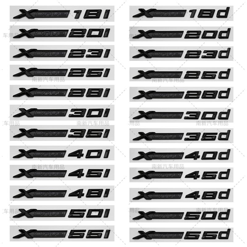 Car Rear Trunk Letters Badge Emblem Decals Sticker For BMW XDrive 20i 25i 28i 30i 35i 40i 48i 50i 20d 25d 28d 30d 35d 40d 48d