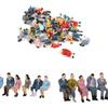 10pcs Model Trains HO Scale 1:87 Standing People Figure Different Poses Plastic Painted Figures Desk Decoration Gift To Kids