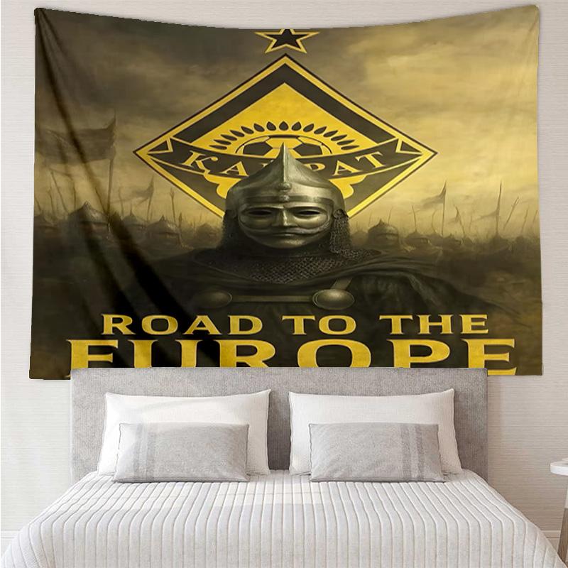 Yellow And Black Emblem Printed Tapestry, for Bedroom,Livingroom, dormitory, Large Wall Decor, Fabric Decor Fan Birthday Gifts