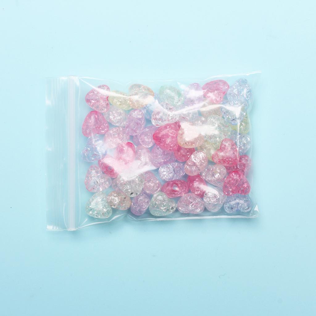 Creative Handmade 9.8*11mm Heart Shape Jewelry Accessories DIY Crack Loose Beads Fashion 50Pcs