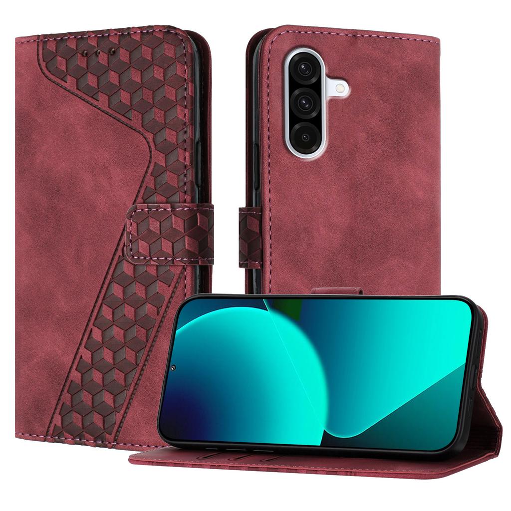 Кожаный чехол для Samsung Galaxy A36 5G с 7-образным узором, кошелек-подставка, противоударный чехол для телефона