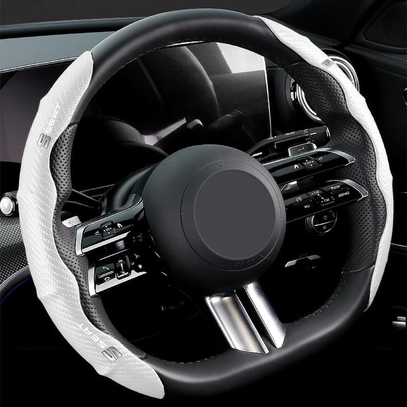 Универсальная нескользящая накладка на руль из углеволокна для Seat Alhambra MK3 Leon FR Altea Ibiza Toledo Cordoba Arona Ateca