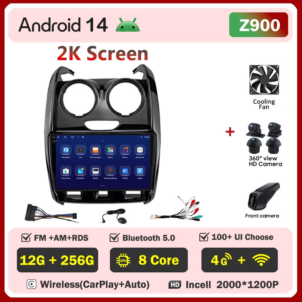 Автомобильное радио для Renault Duster 2015 - 2020 для LADA Largus 2021 Android 14 Мультимедийный проигрыватель GPS Навигация Carplay Android Auto