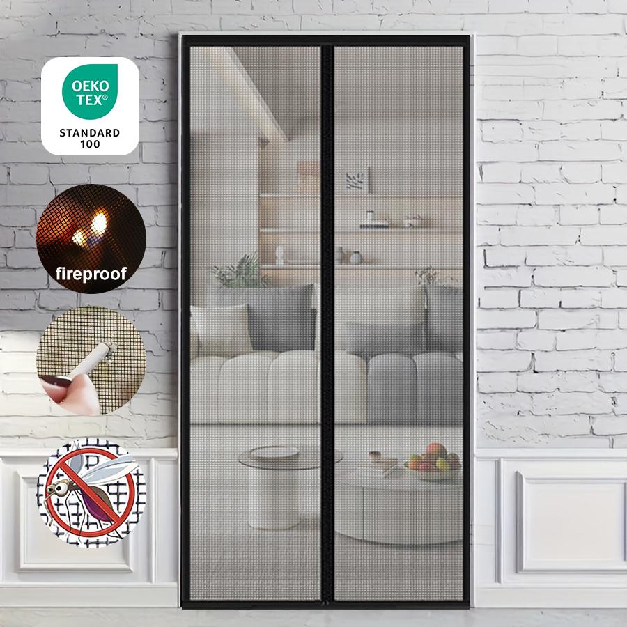 Сверхпрочная магнитная сетка для двери, москитная сетка, разделительная перегородка с функцией Hands Free, бесшумная полосатая дверная занавеска для вентиляции спальни
