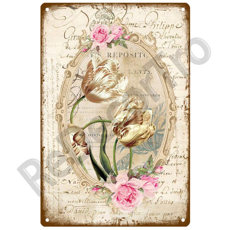 Garden Flower Rules Metal Sign Vintage Metal Plaque Plates Decor For Pub Bar Home Wall Decor Art Tin Signs Flower Poster Gift