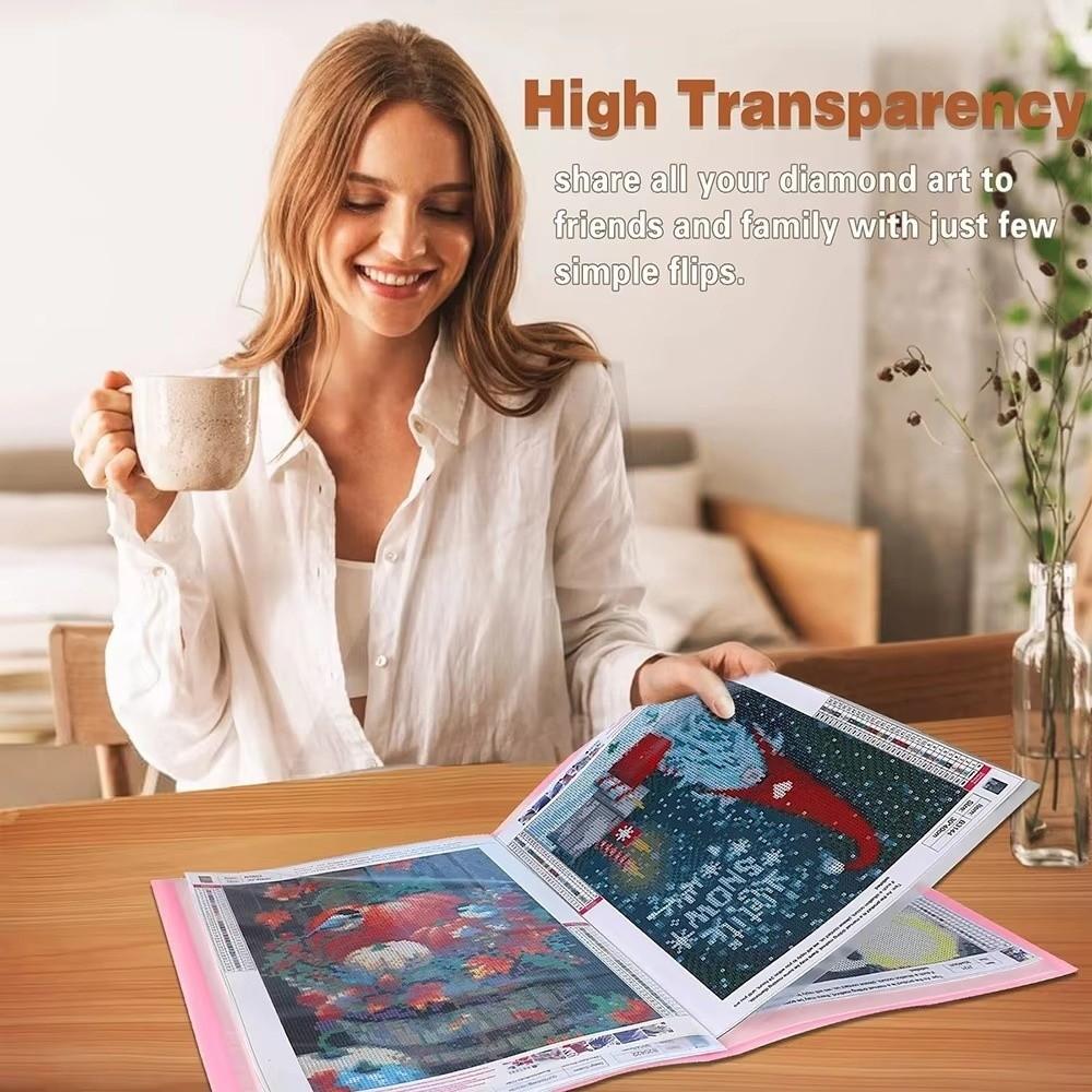 Transparent Diamond Painting Album Book Cover A3/8K Storage File Folder  Large Folder Stationer