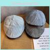 Minimally Design Spliced Striped Women Denim Casual Beret For Autumn And Winter