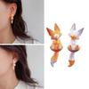 1 Pair Fox Stud Earrings Y2K Style Studs Earrings Women Ear Jewelry Party Earrings Resin Material Gift for Women Girls