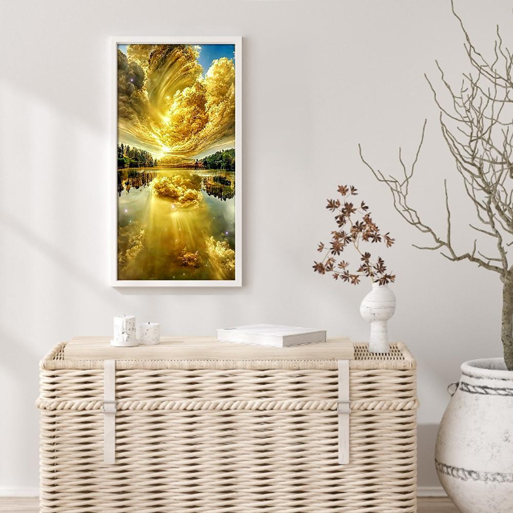 5D DIY Полный круглый дрель Алмазная картина Пейзаж Комплект Домашнее украшение Художественное ремесло