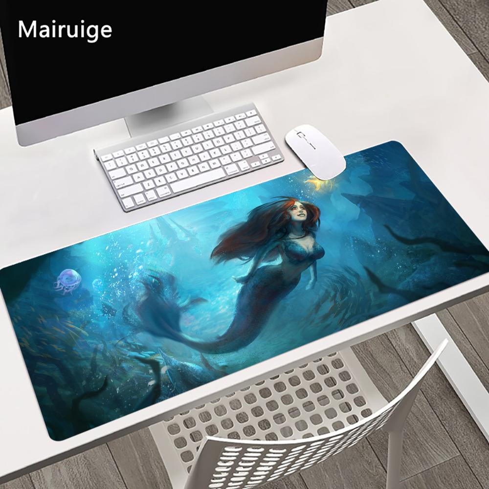 Mystical Red-Haired Mermaid in Enchanted Underwater Realm Mousepad Speed Gaming Mats Playmat Office Accessories Desk Mouse Pad