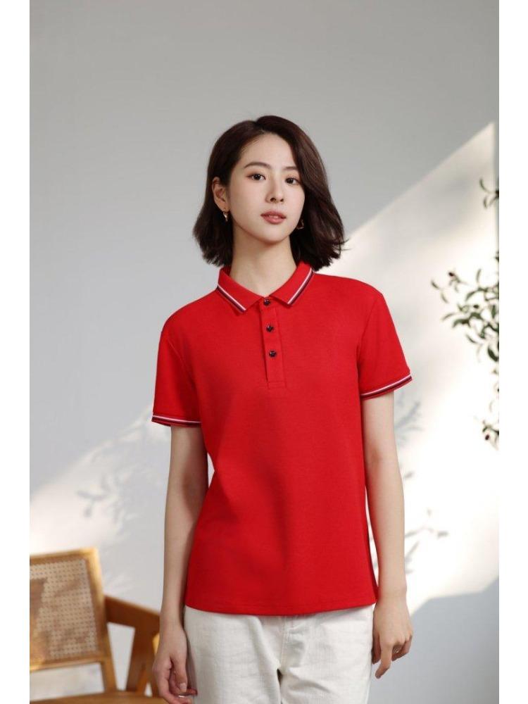 Женская и мужская однотонная футболка летняя с лацканами и короткими рукавами YG-2251/252