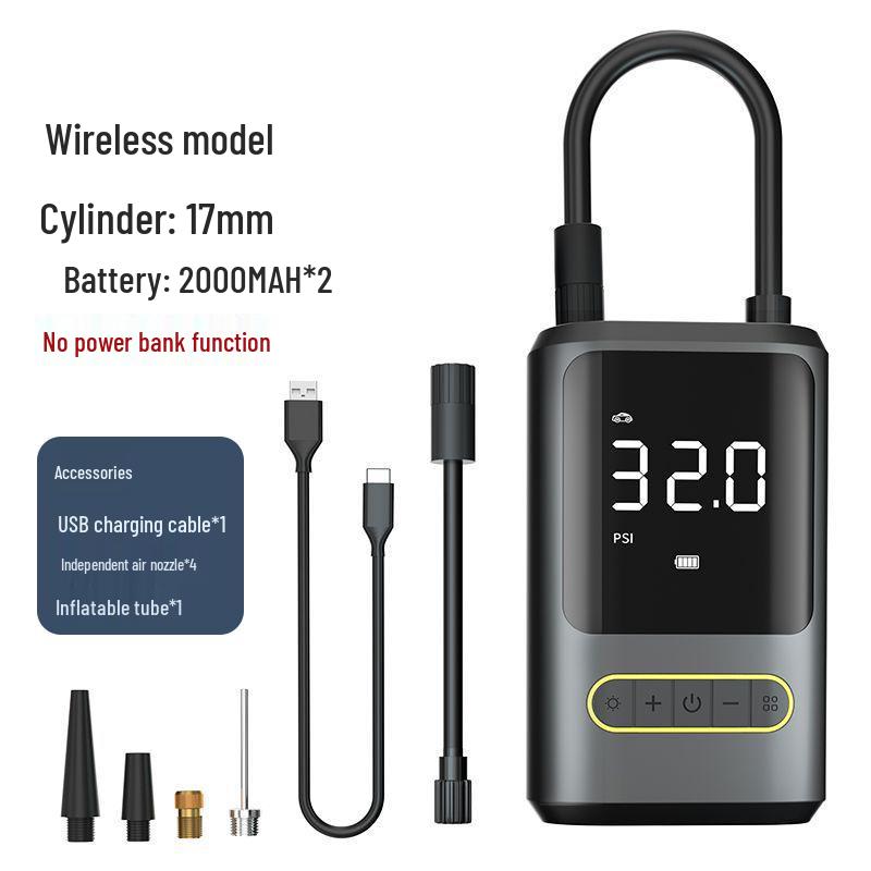 Беспроводной мини портативный автомобильный насос для накачивания шин
