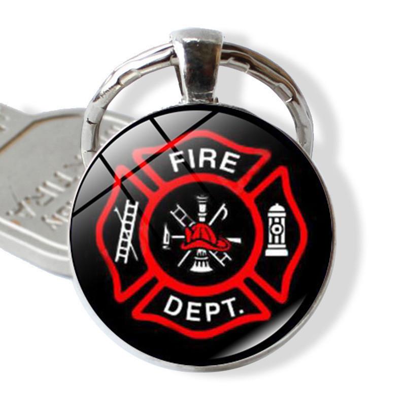 Modern Simple Style Zinc Alloy Firefighter Emblem Keychain Elegant Gift