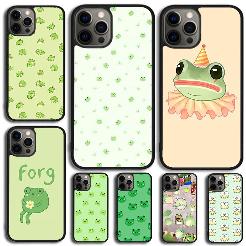 Милый мультяшный чехол-лягушка для iPhone 17 Air 14 13 12 16 Pro Max 15 Plus Max Защитный корпус coque