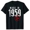 Сделано в 1959 году Все детали Футболка Смешная футболка на день рождения Ретро Футболка Мужская одежда Оверсайз Унисекс Футболка Хлопок Повседневные Топы Футболки - M...