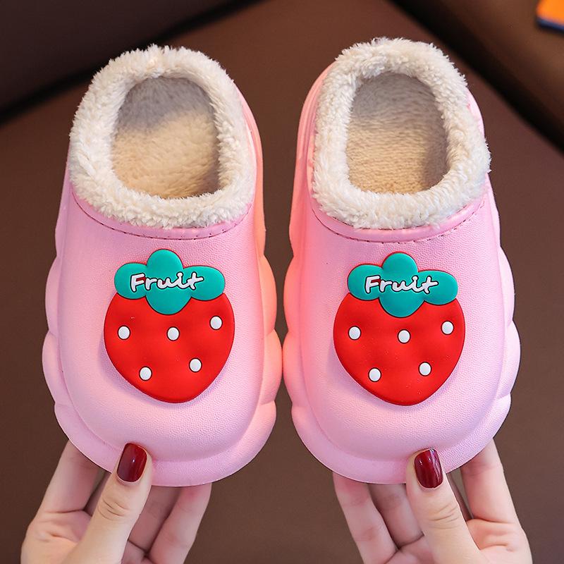 Cotton Slippers Non-slip Leisure Cartoon  Fruit Pattern Boys Girls